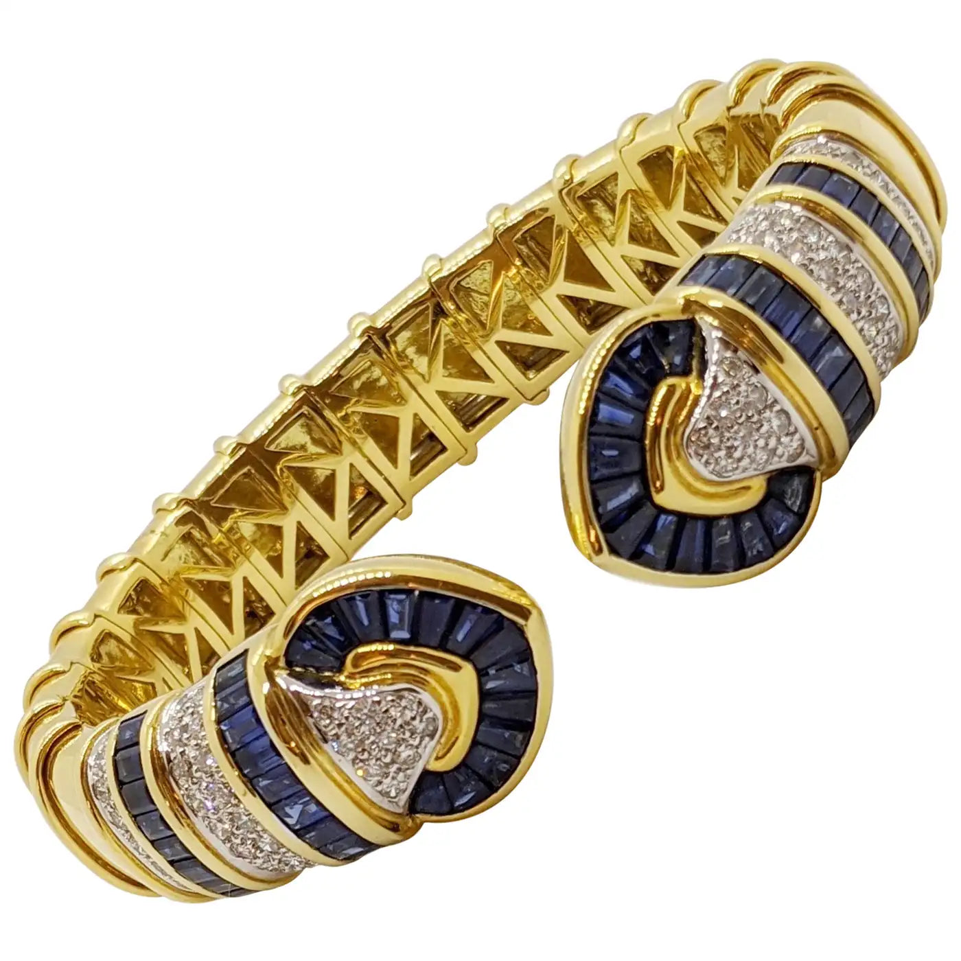 Sapphire Meeting Hearts Cuff
