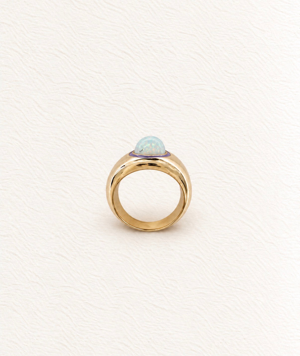 Opal Gypsy Ring with Enamel Detail