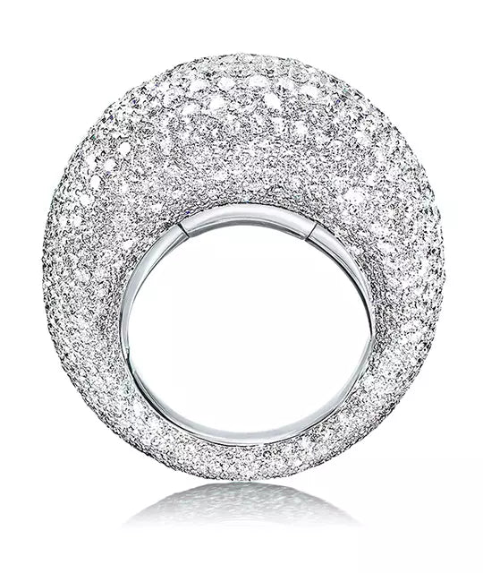 White Diamond Dome Ring