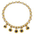 Blue Sapphire Cabachon Necklace