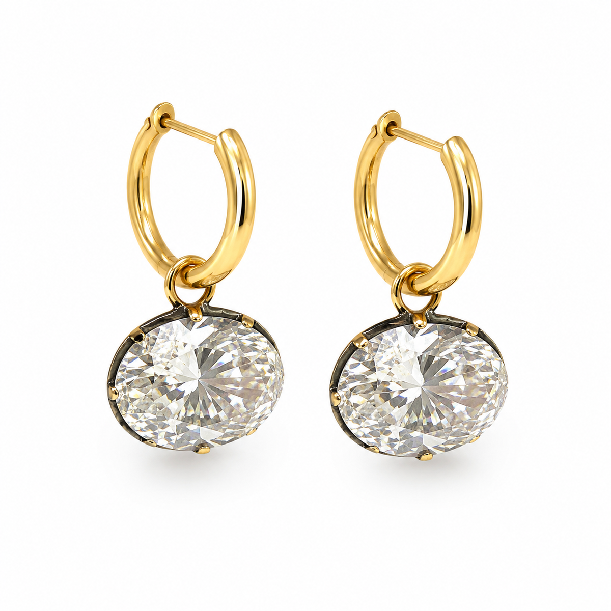GOOP x YOTF Oval Gerogian Drop Earring with Black Rhodium