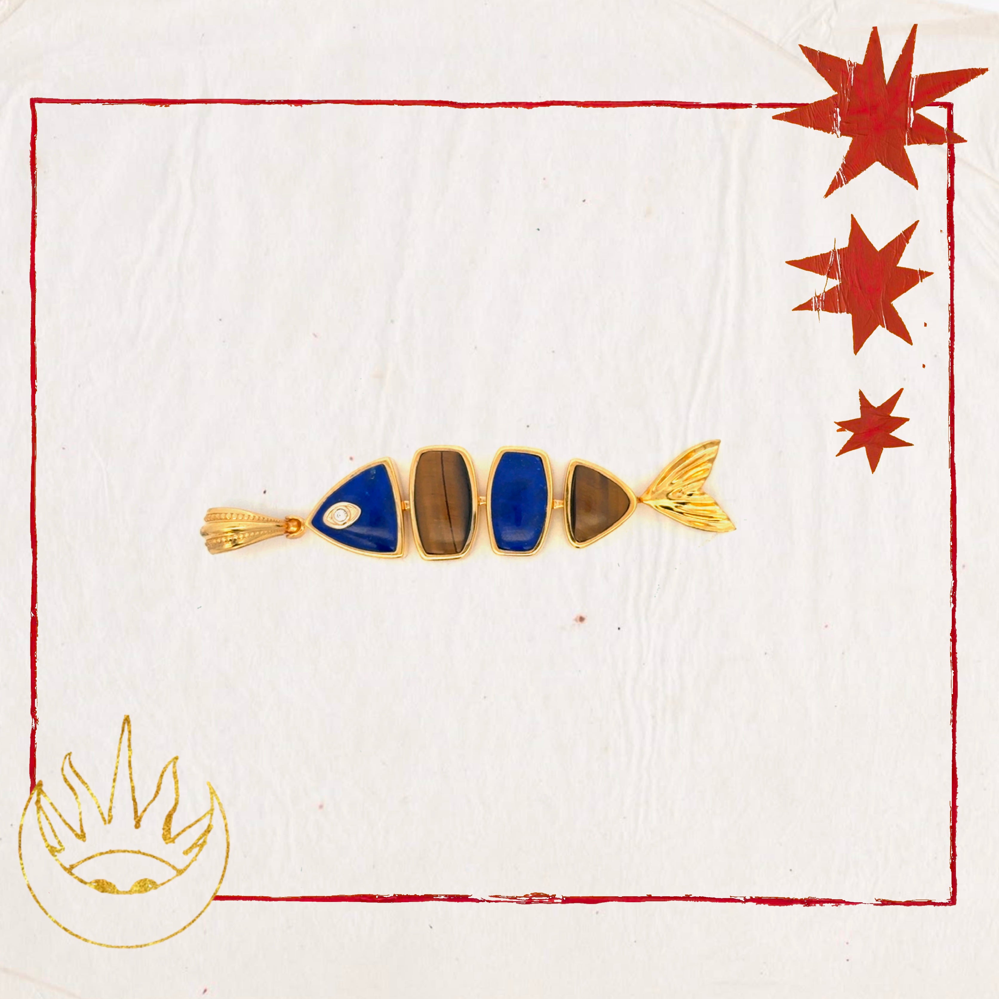 Stone Fortune Fish Pendant