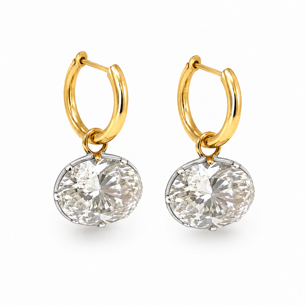 Oval Gerogian Drop Earring