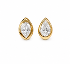 Compass Pear Huggie Earring