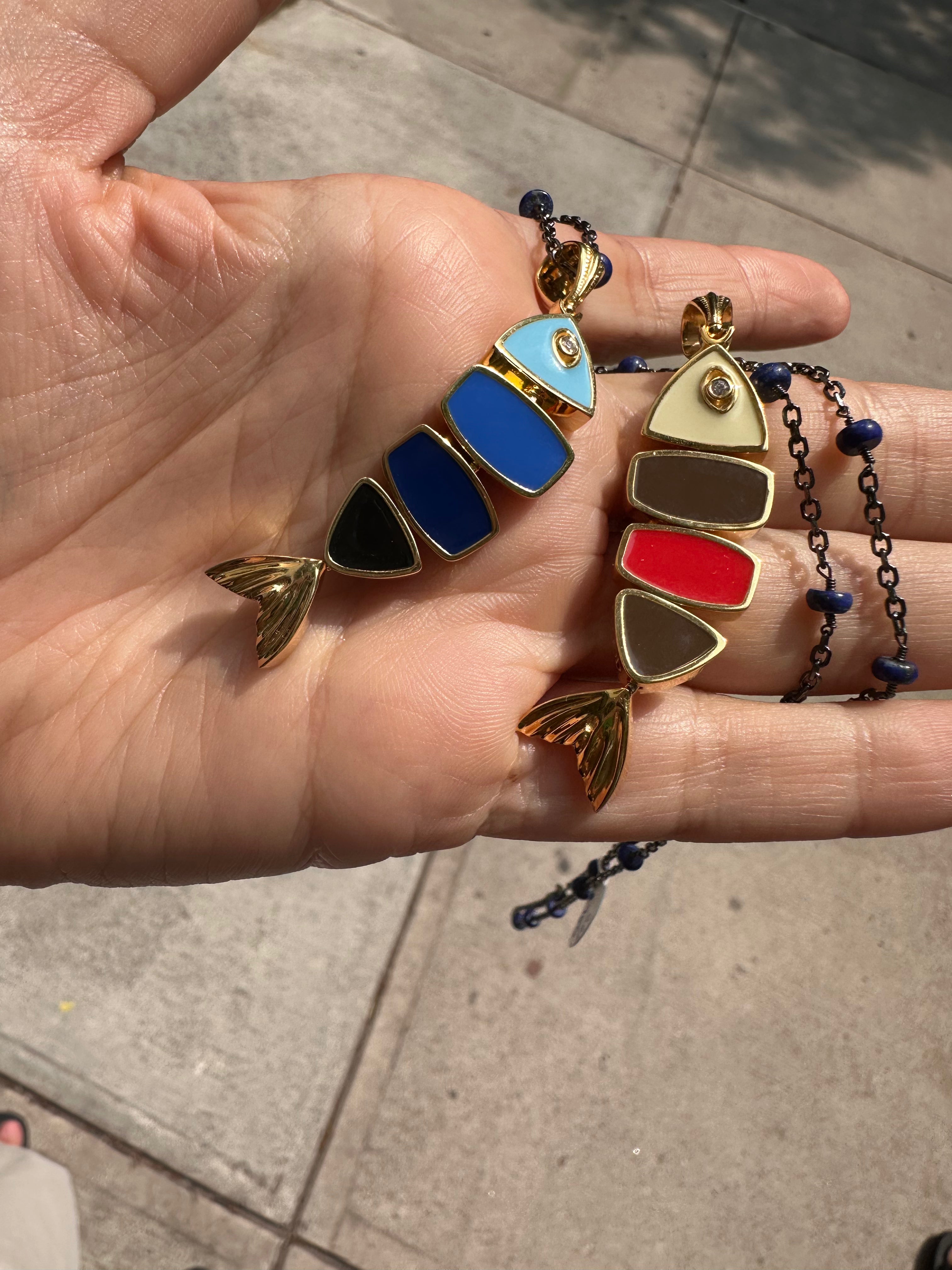 Enamel Fortune Fish Pendant