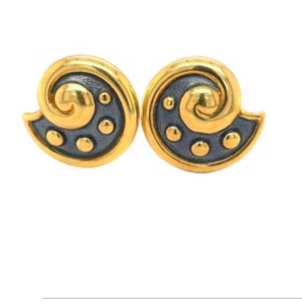 Guilloché Seashell Earrings