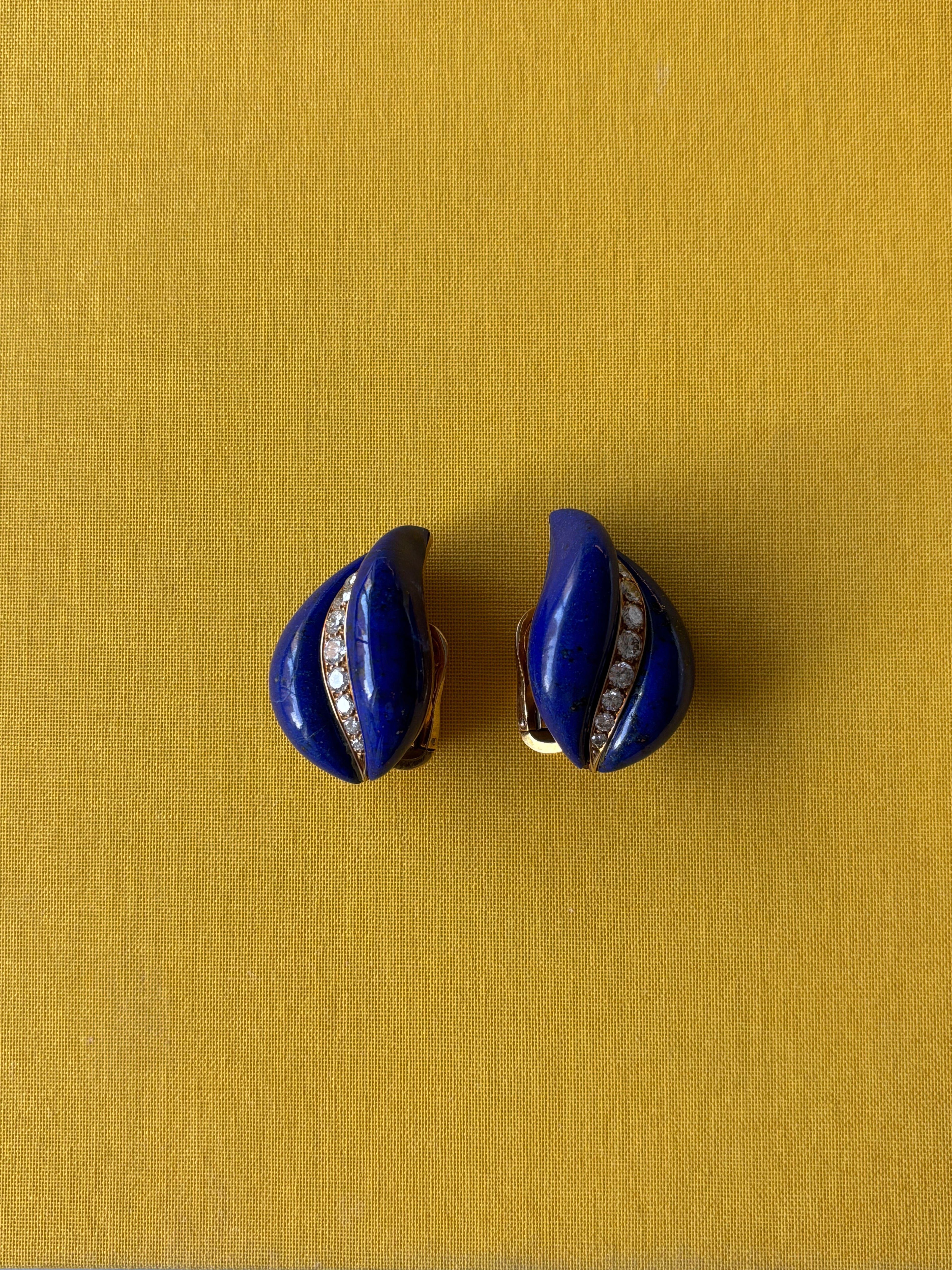 Lapis Flame Earrings