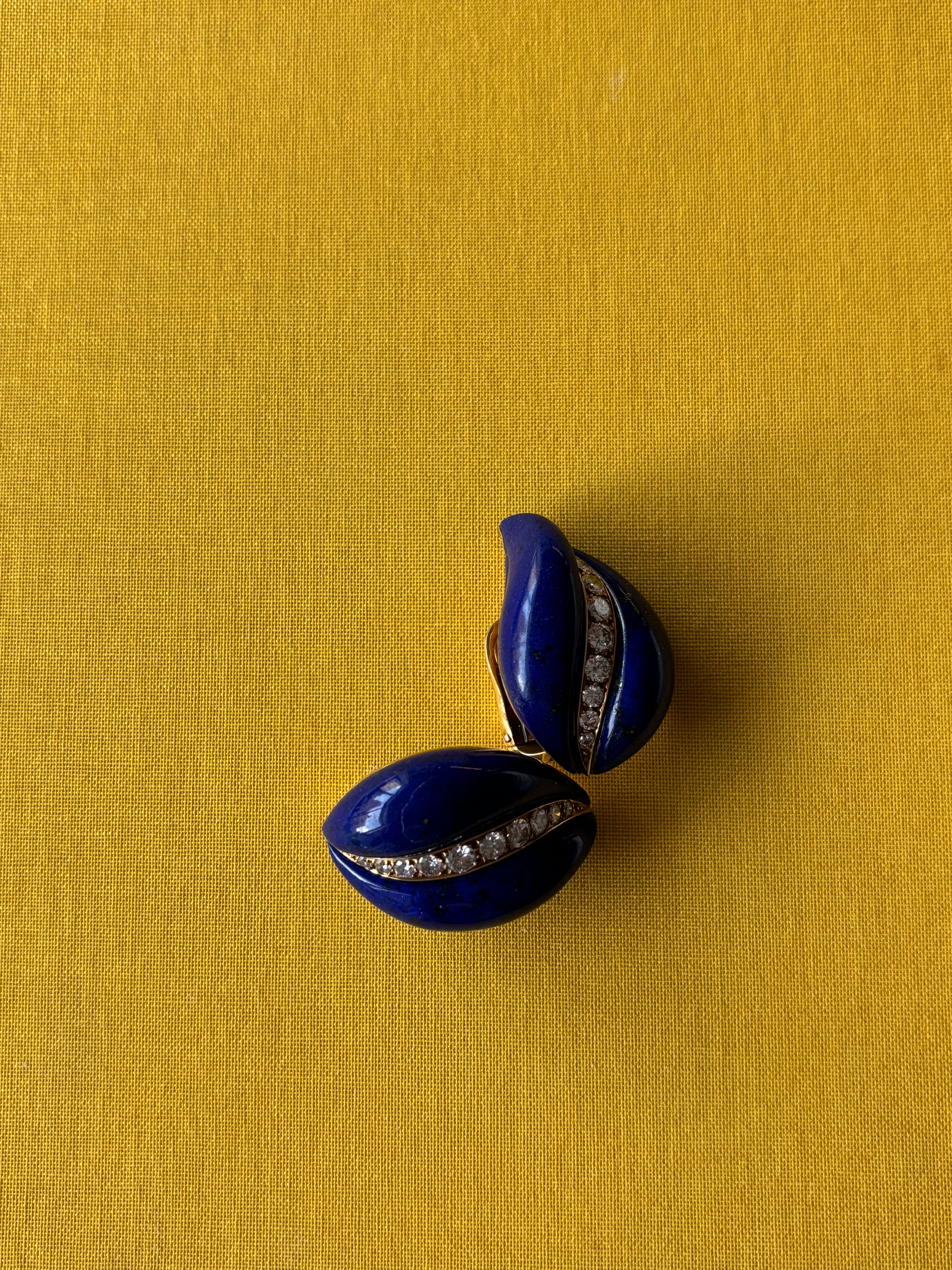Lapis Flame Earrings
