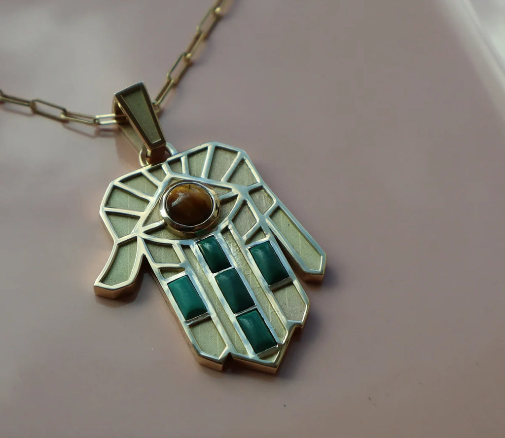 Tiger's Eye Guardian Hamsa