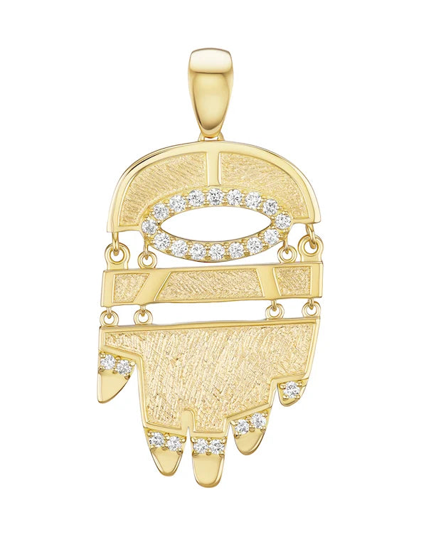 Grand Golden Hamsa with Diamonds