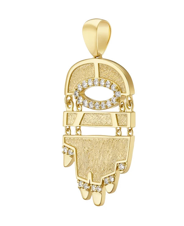 Grand Golden Hamsa with Diamonds