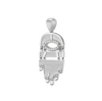 White Golden Hamsa with Diamonds