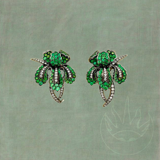 Tsavorite Orchid Earrings