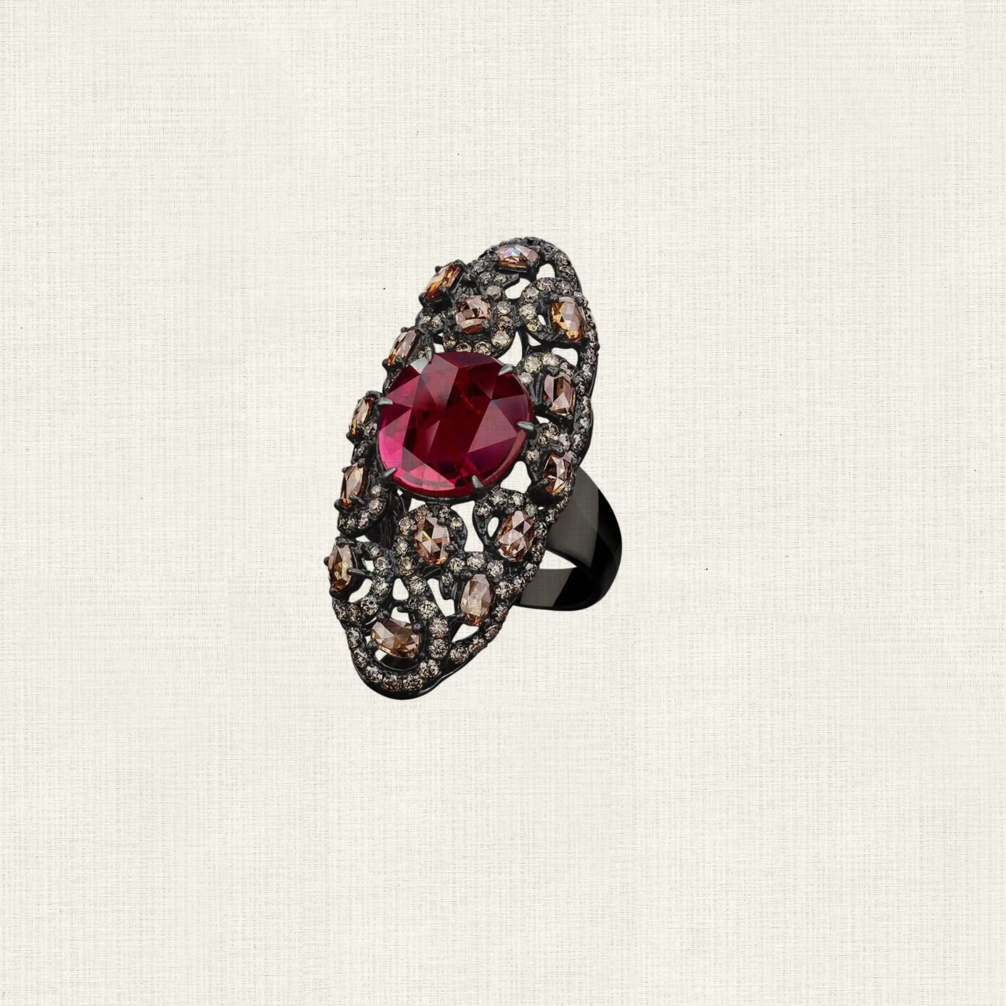 Black Gold Ruby Ring