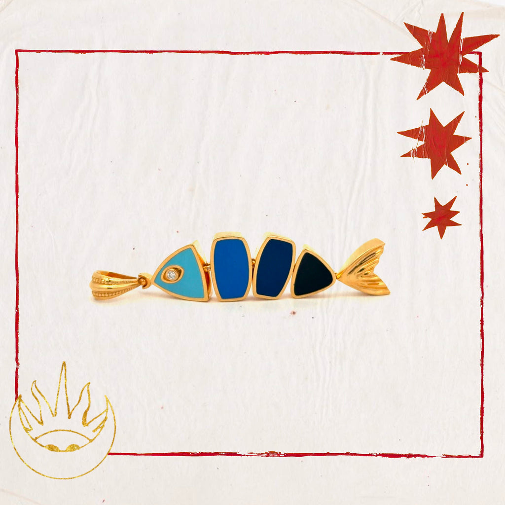 Enamel Fortune Fish Pendant