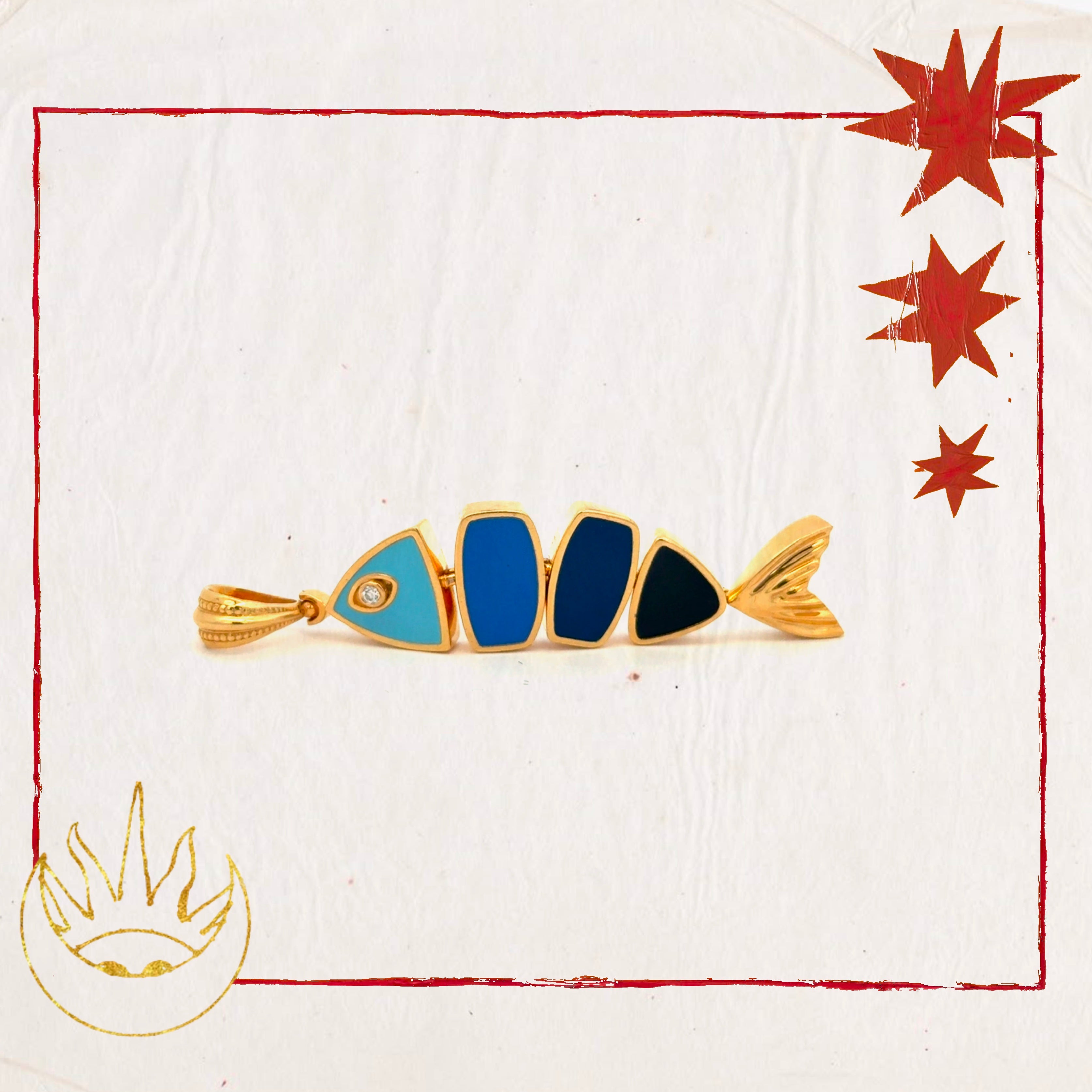 Enamel Fortune Fish Pendant