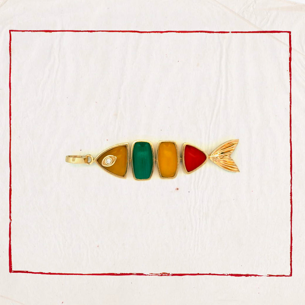 Stone Fortune Fish Pendant
