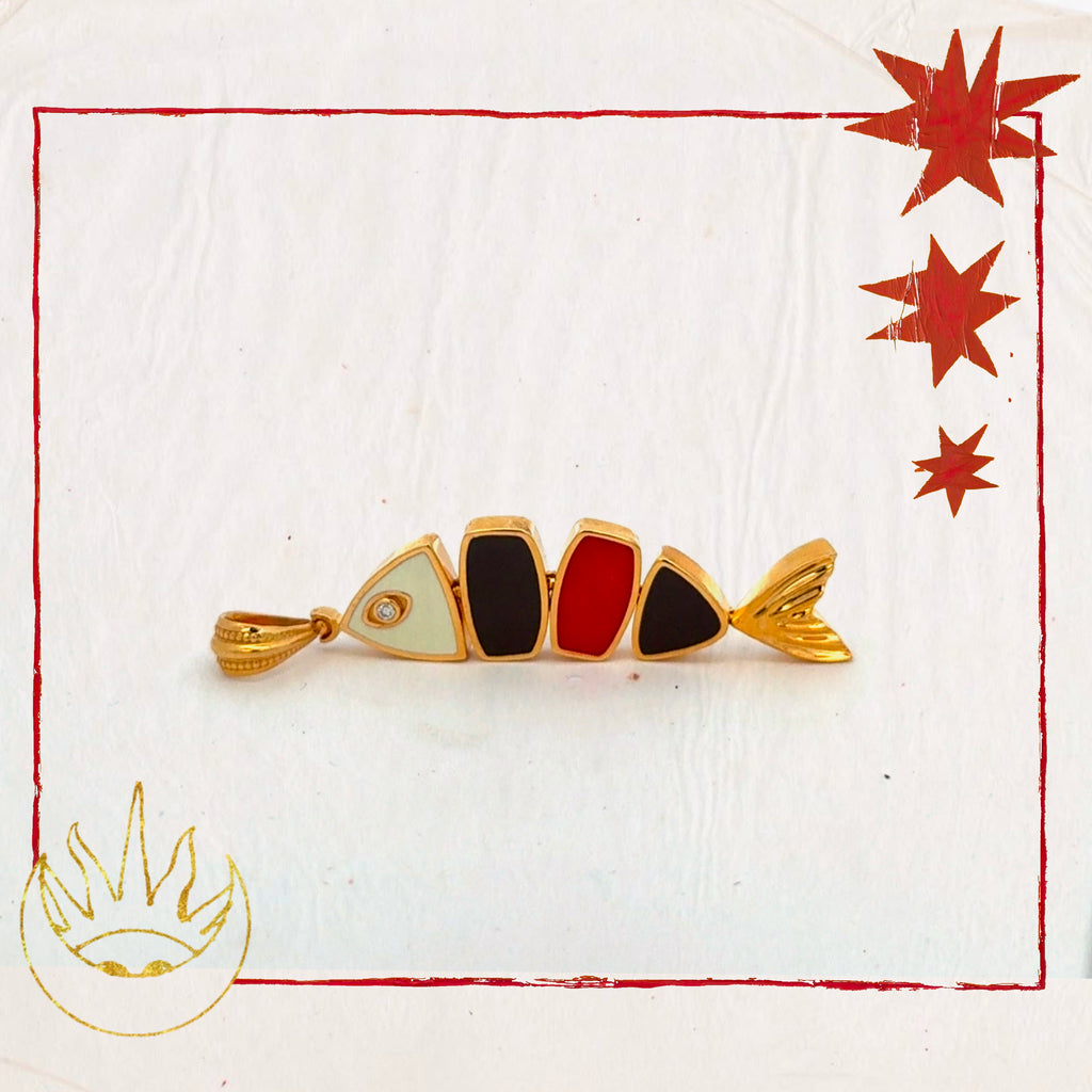 Enamel Fortune Fish Pendant