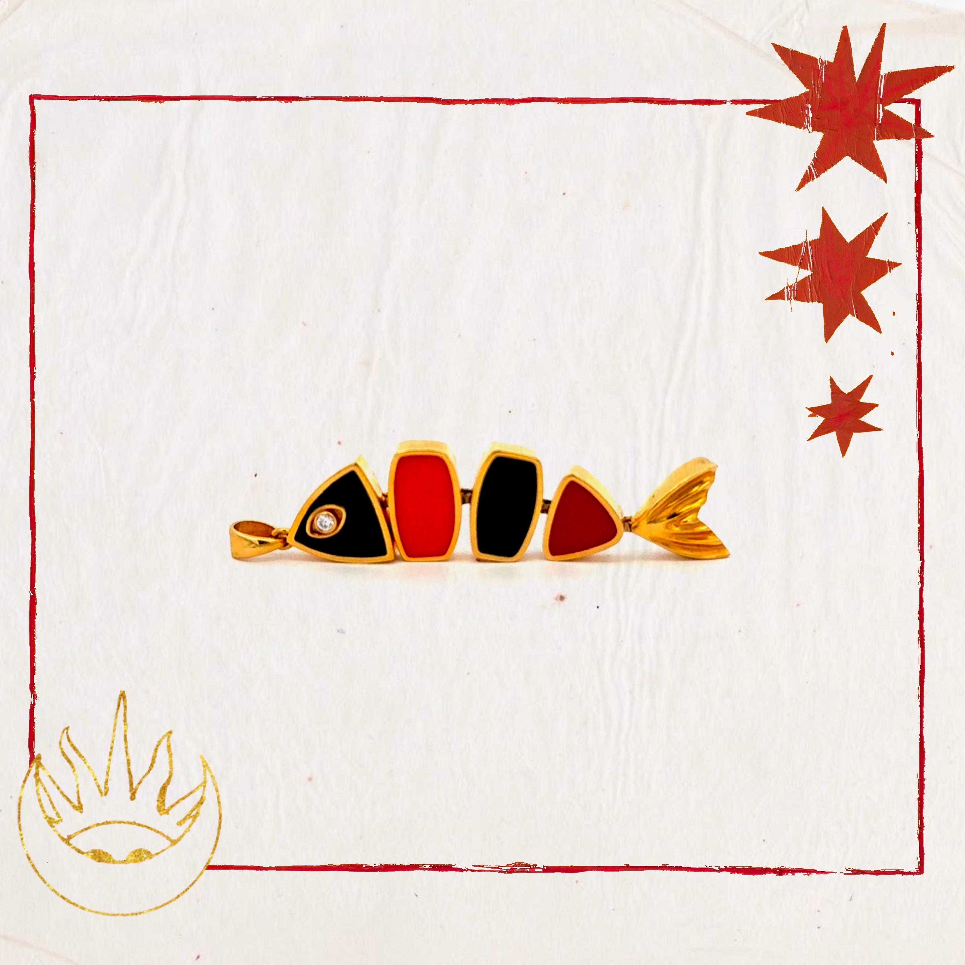 Enamel Fortune Fish Pendant