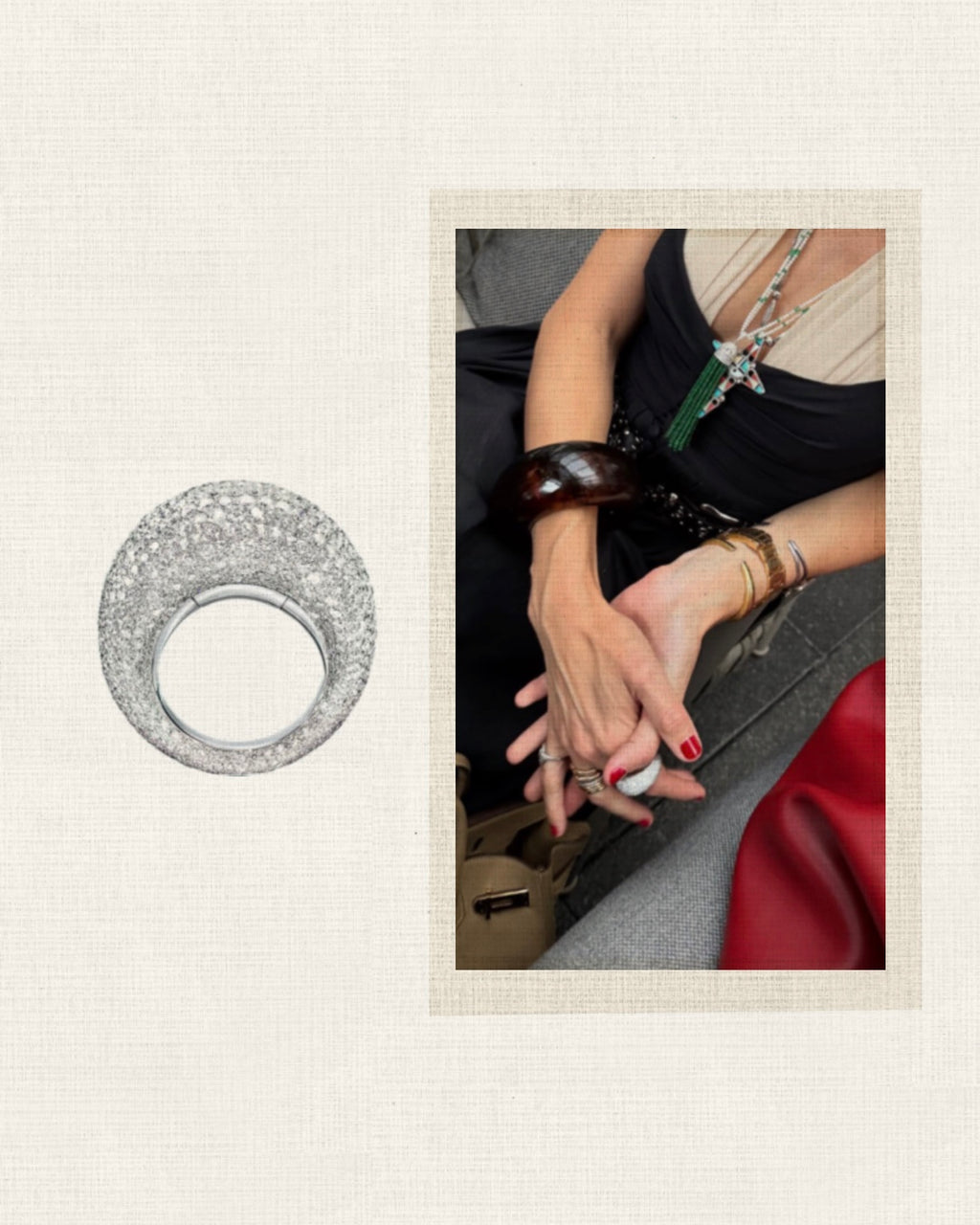White Diamond Dome Ring