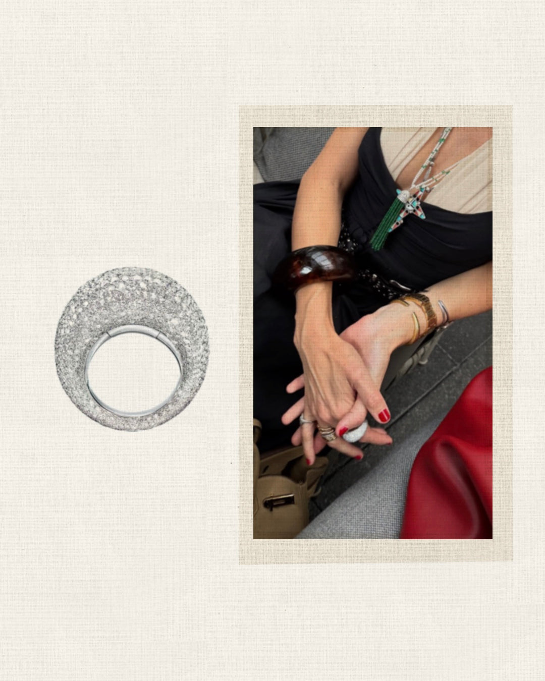 White Diamond Dome Ring