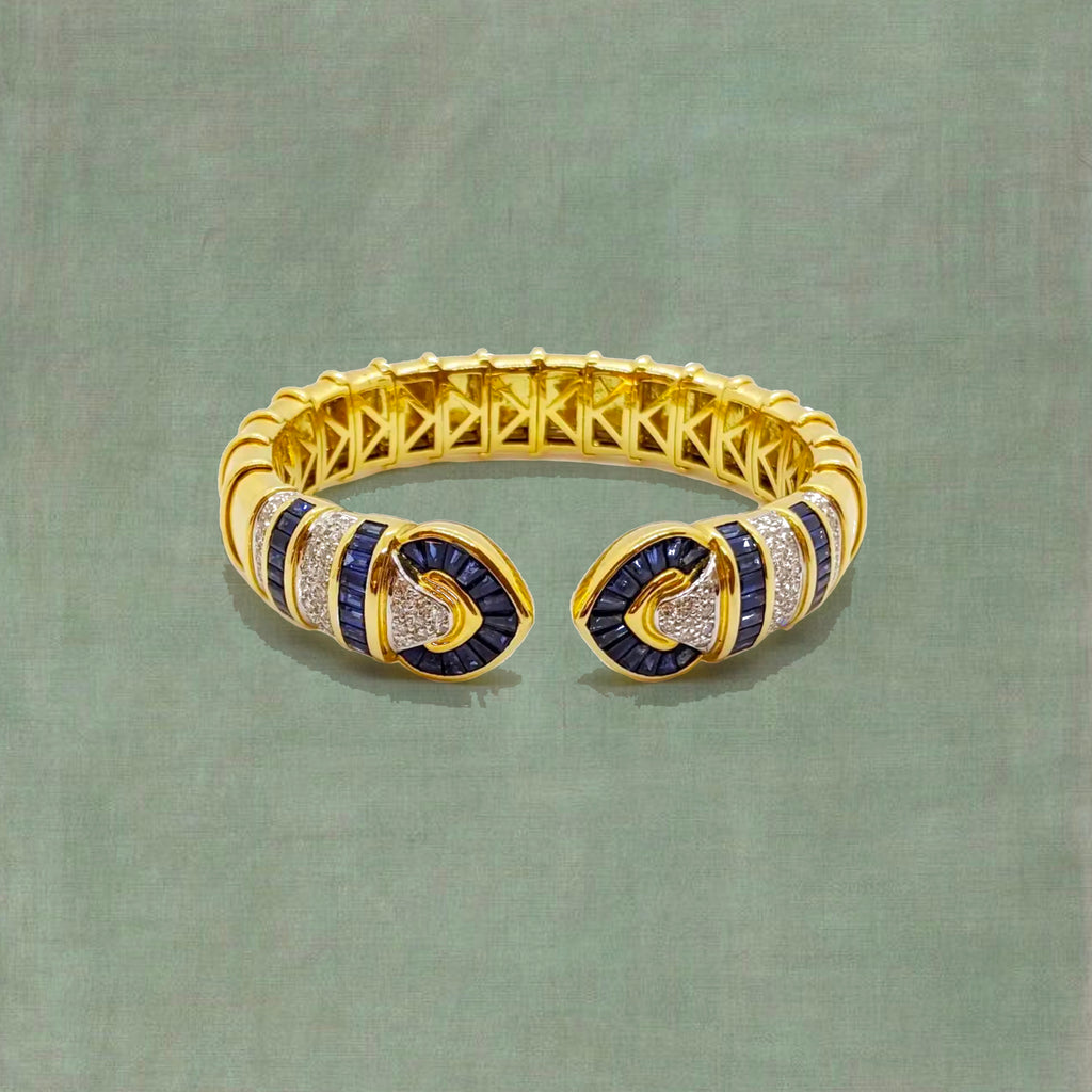 Sapphire Meeting Hearts Cuff