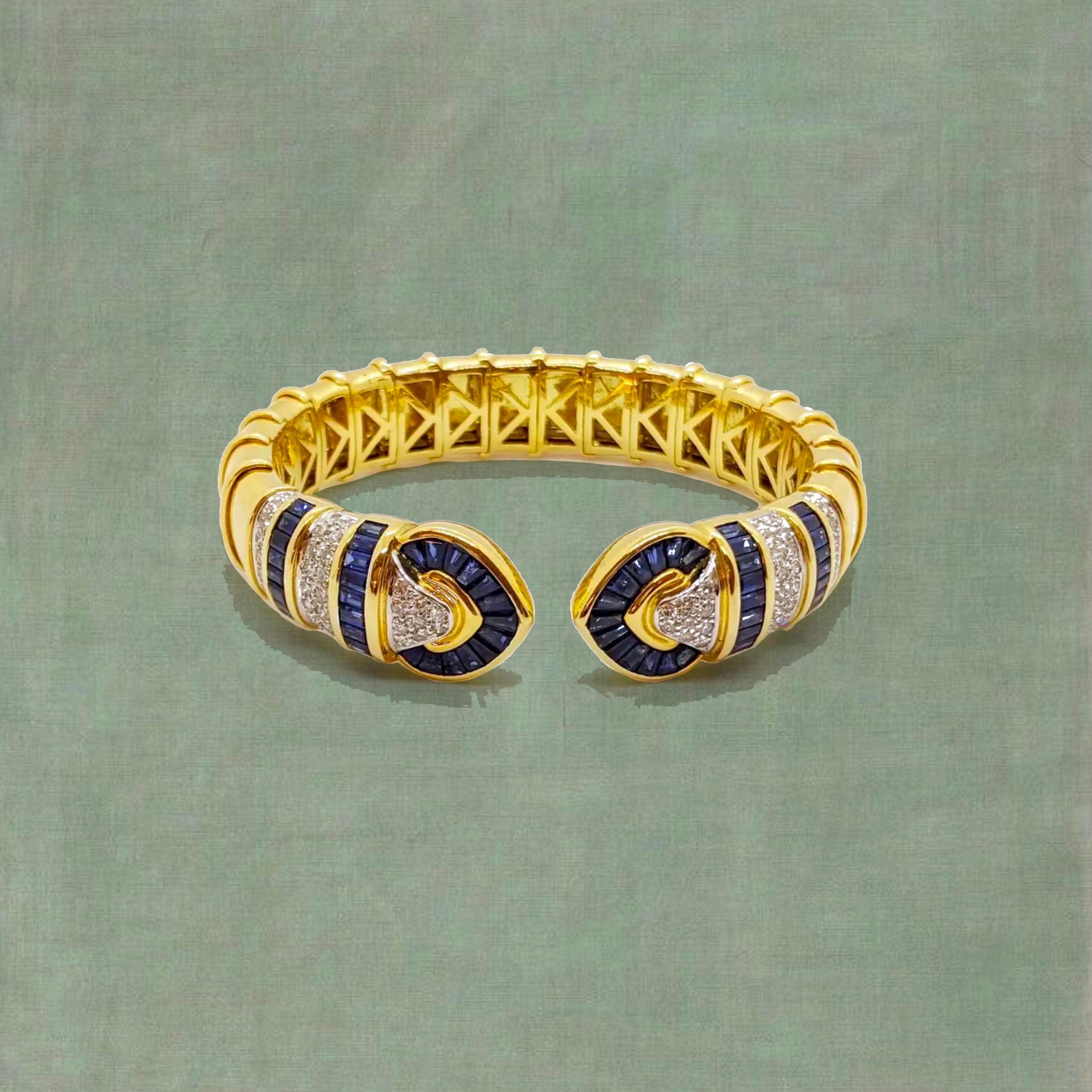 Sapphire Meeting Hearts Cuff