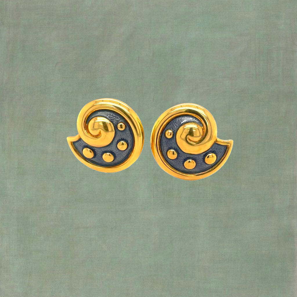 Guilloché Seashell Earrings