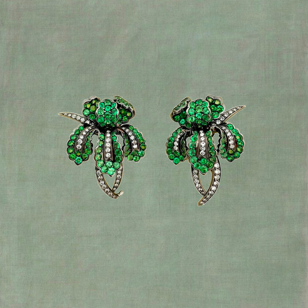 Tsavorite Orchid Earrings