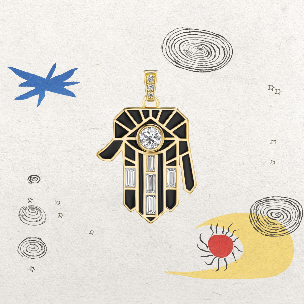 Noir Guardian Hamsa