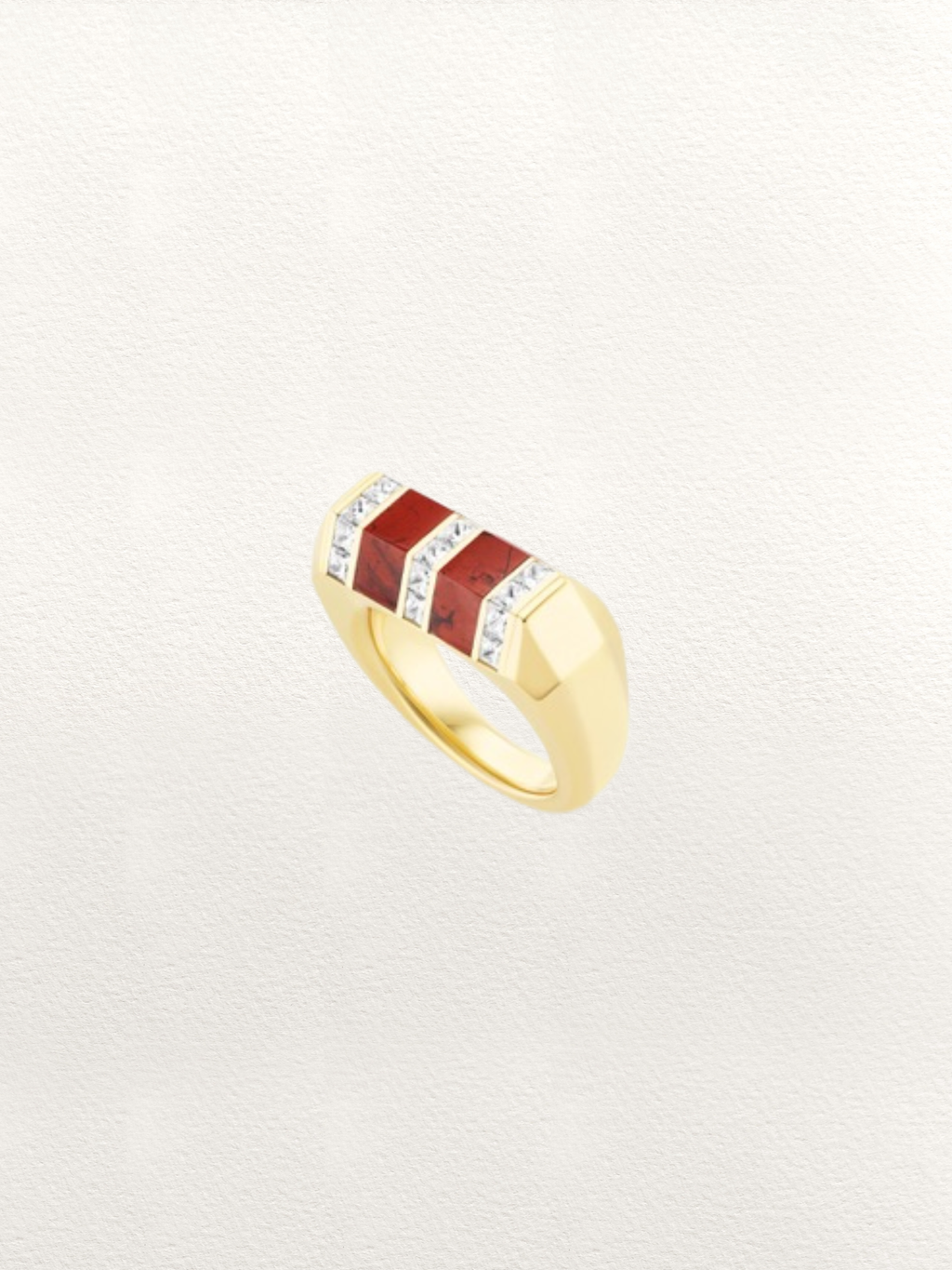 Jasper Inlay Stella Bar Ring