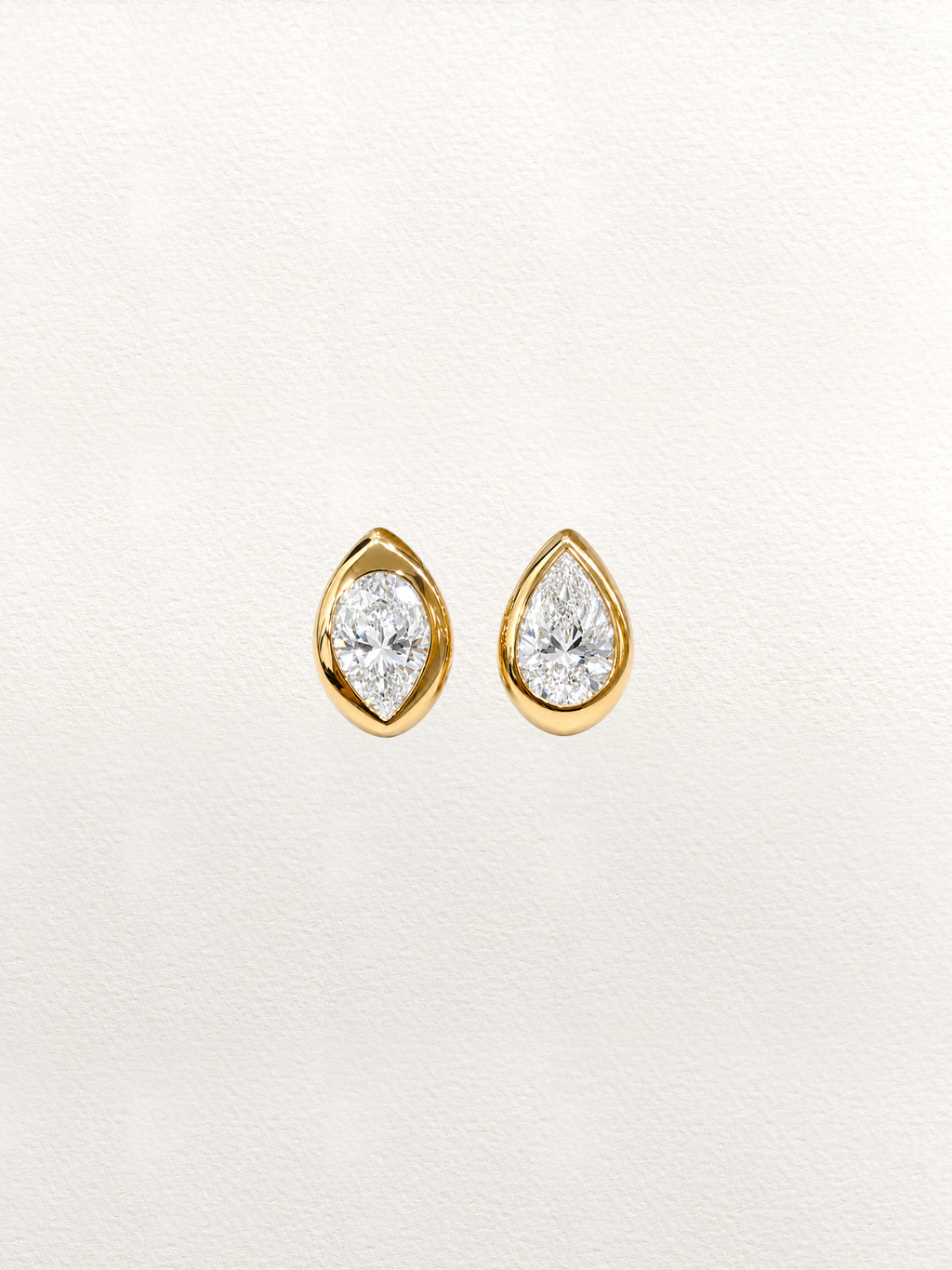 Compass Pear Huggie Earring