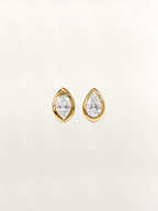 Compass Pear Huggie Earring