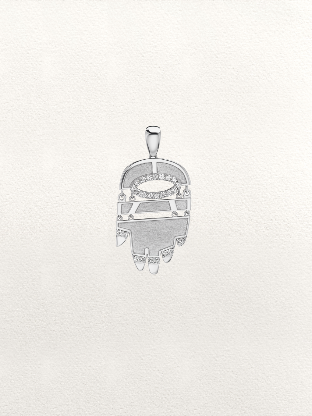 White Golden Hamsa with Diamonds