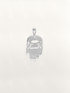 White Golden Hamsa with Diamonds