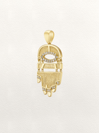 Grand Golden Hamsa with Diamonds