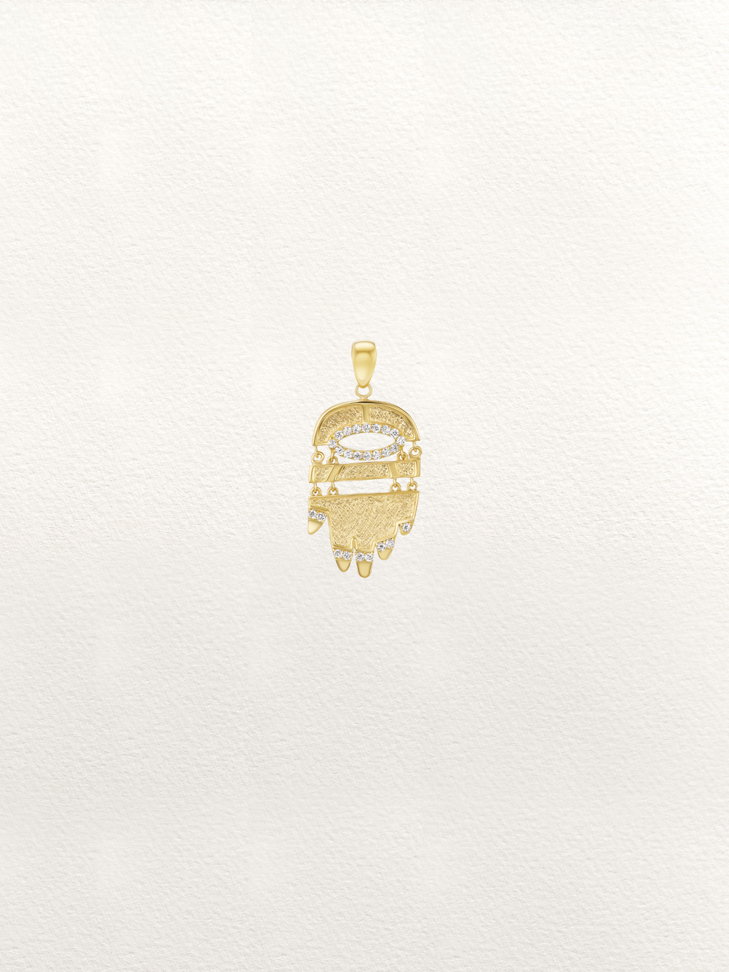 Golden Hamsa with Diamonds