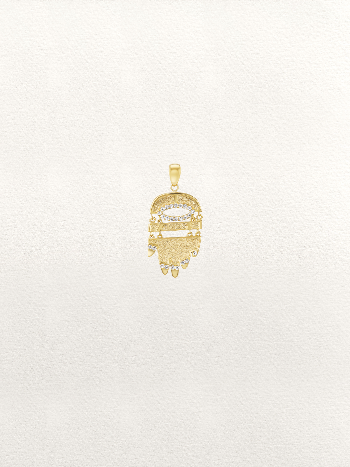 Golden Hamsa with Diamonds