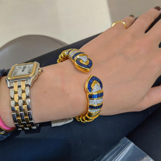 Sapphire Meeting Hearts Cuff