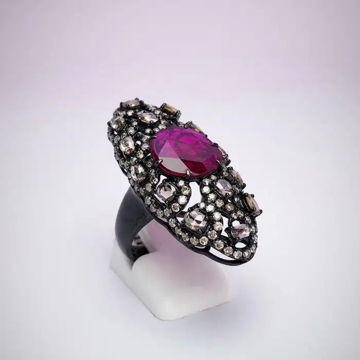 Black Gold Ruby Ring