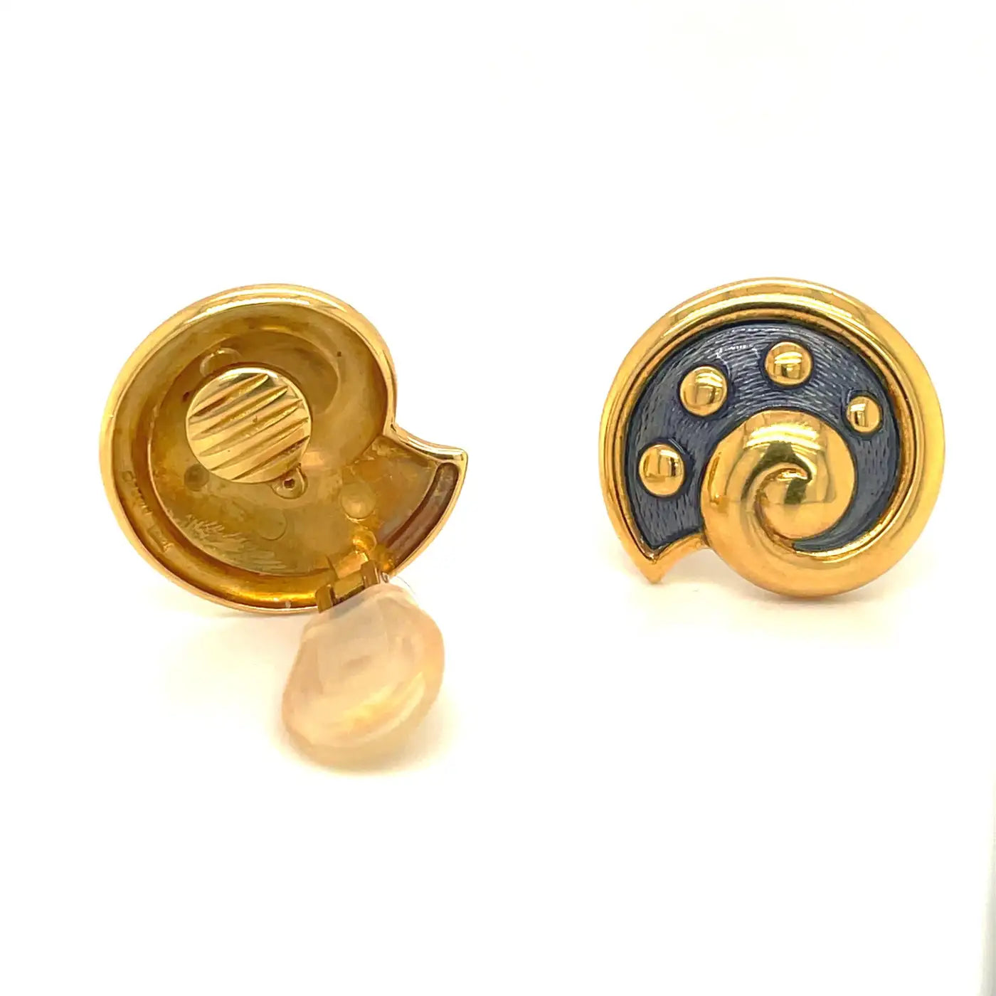 Guilloché Seashell Earrings