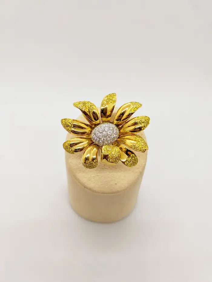 Gold Daisy Flower Ring