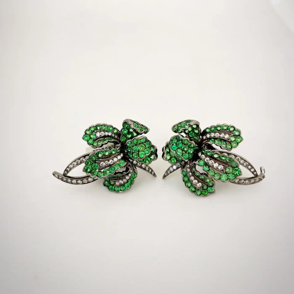 Tsavorite Orchid Earrings