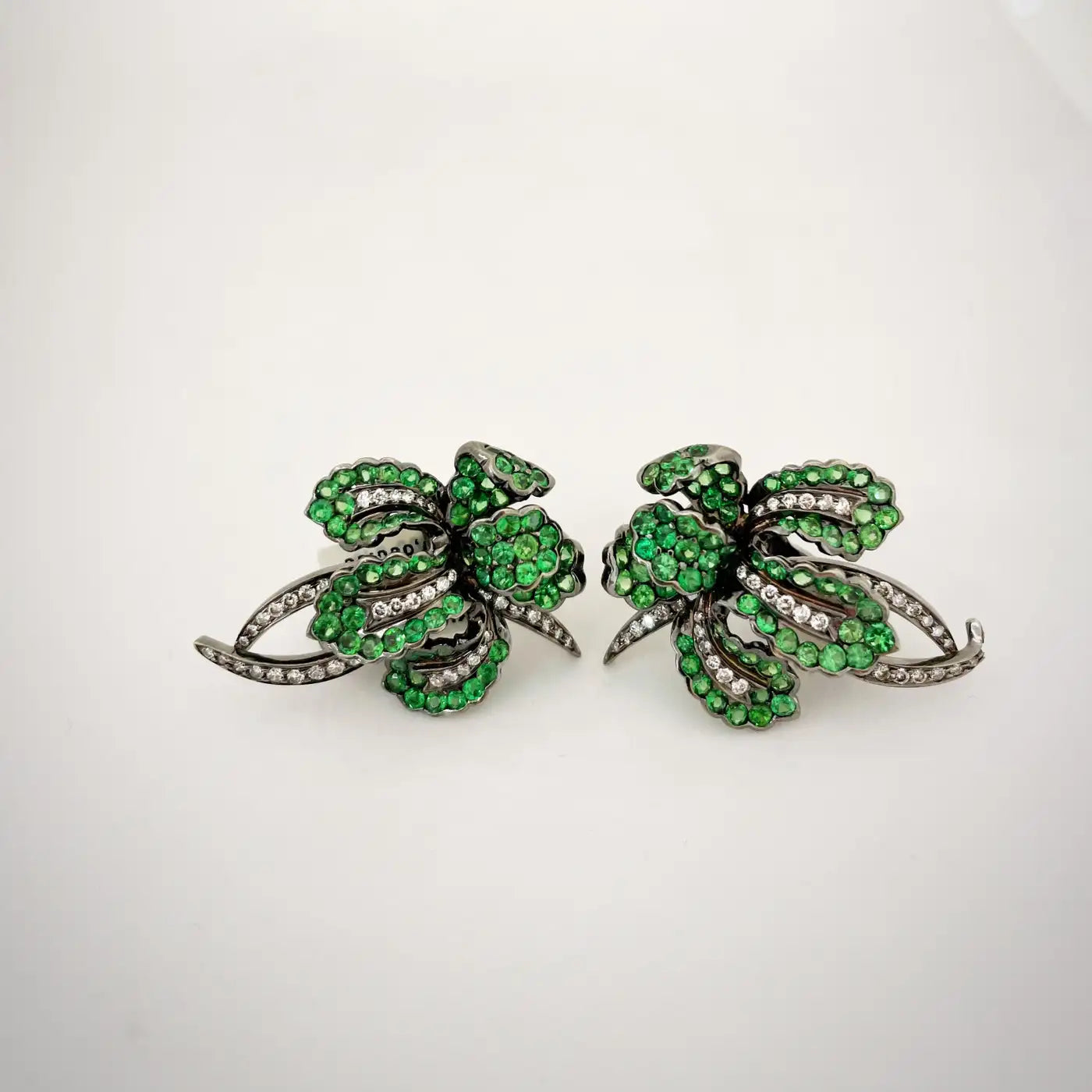 Tsavorite Orchid Earrings