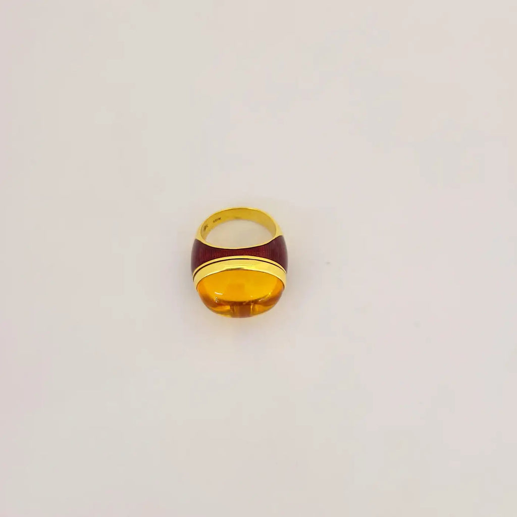 Vintage Citrine Cabachon Ring