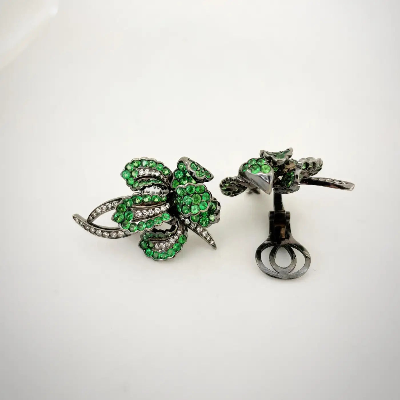 Tsavorite Orchid Earrings
