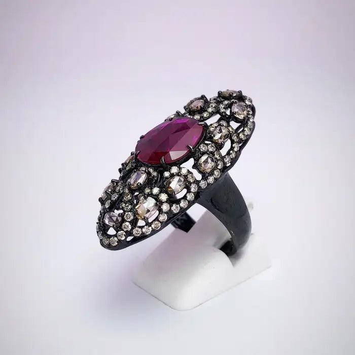 Black Gold Ruby Ring