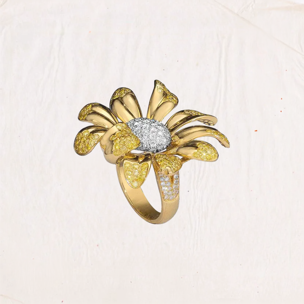 Gold Daisy Flower Ring