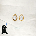 Up Down Pear Huggie Earring