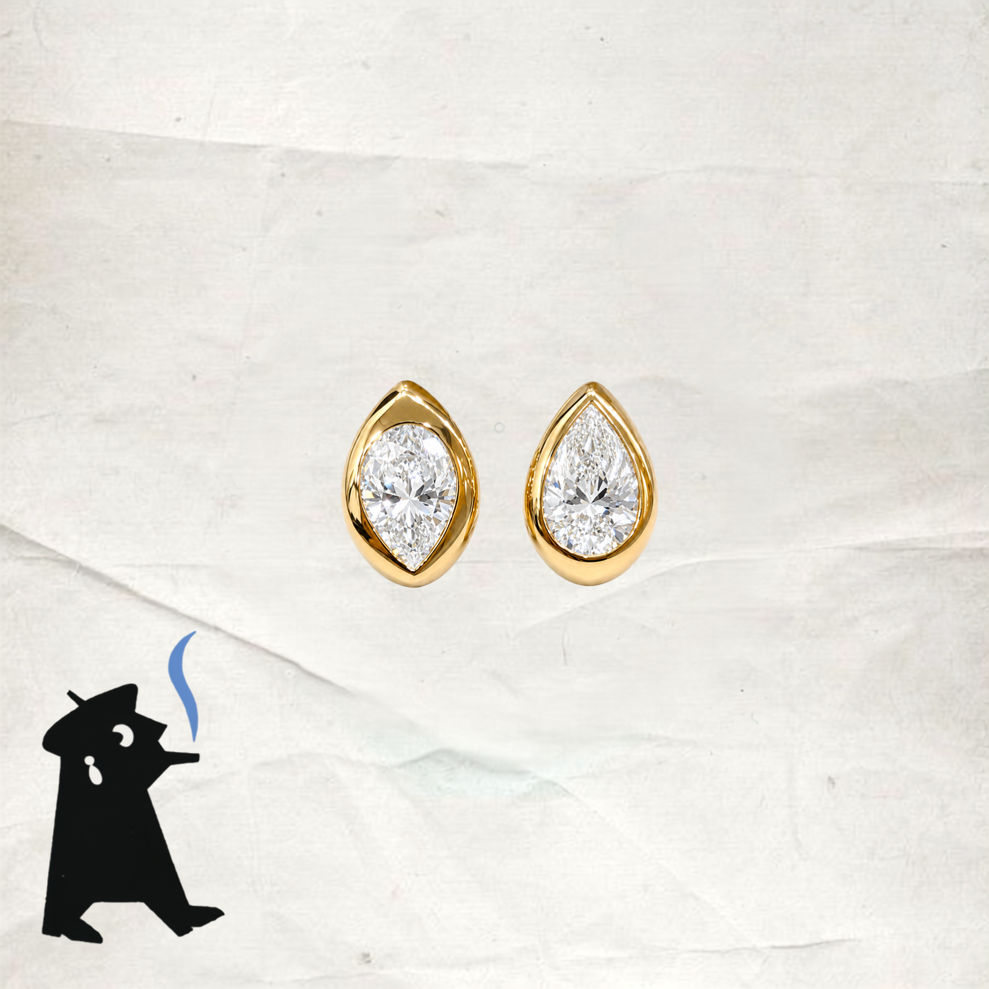 Up Down Pear Huggie Earring